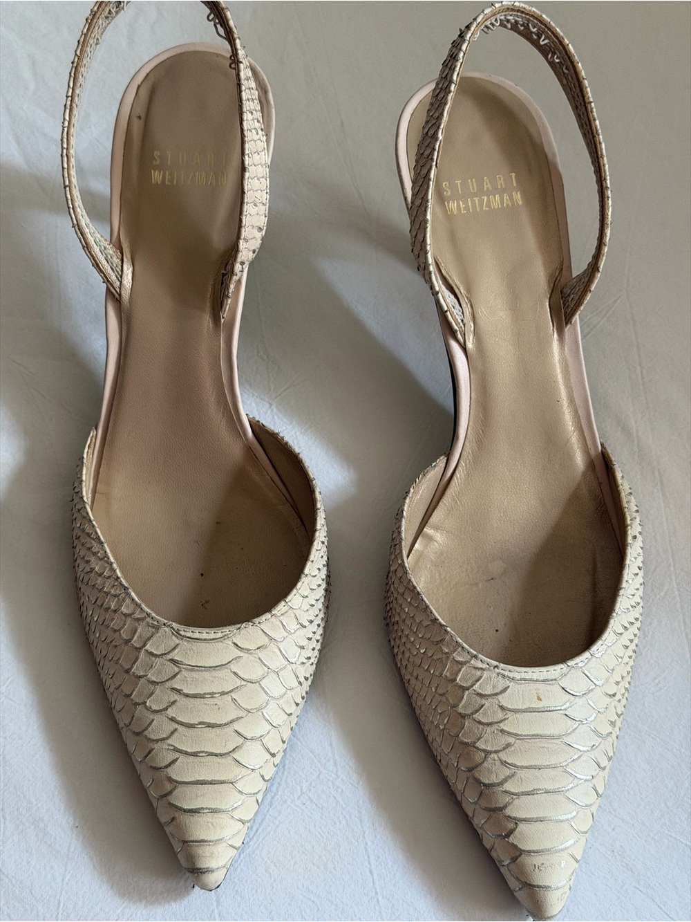 Stuart Weitzman point toe sling backs